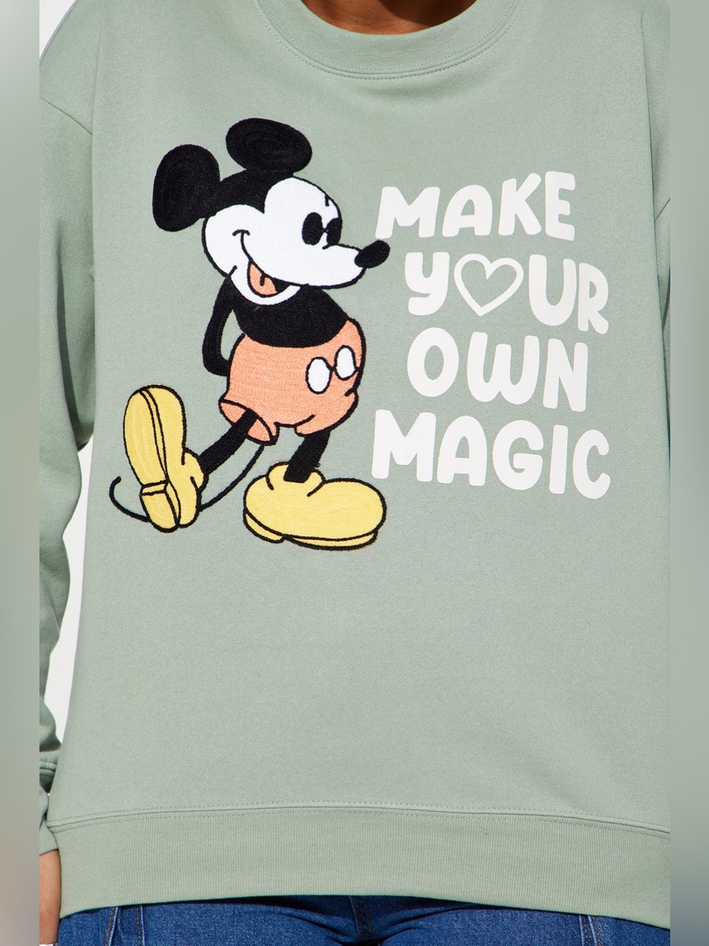 NWOT - Disney Make Your Own Magic Mickey Sweatshirt in Sage - Size L - Picture 3 of 8